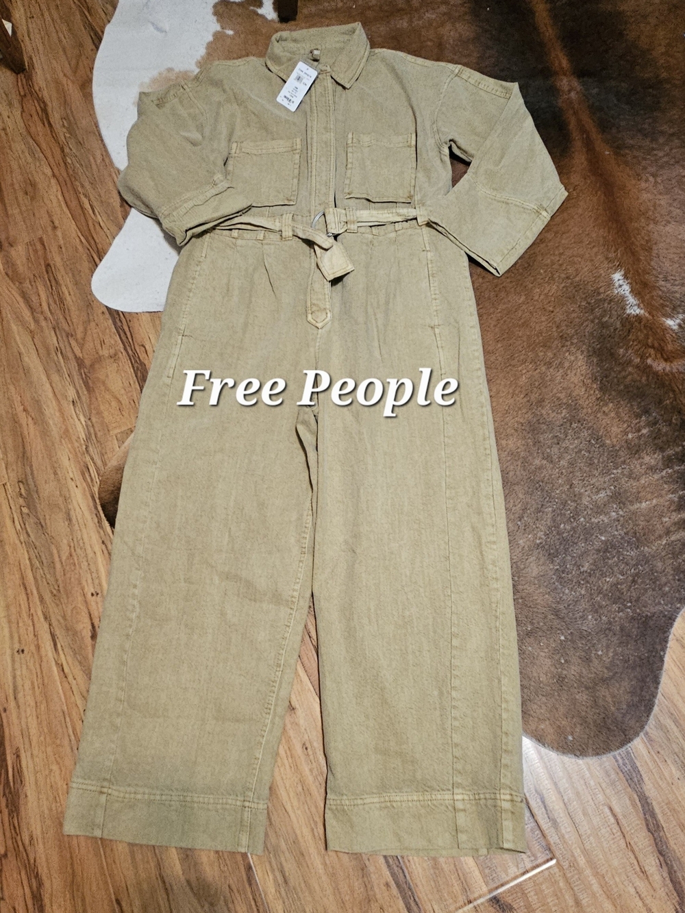 Free People Utility Belted Jumpsuit Nwt Medium Large